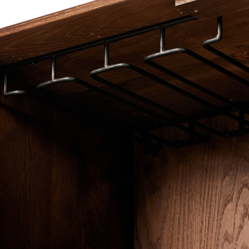Ezri Bar Cabinet-Cocoa Oak, Brown