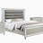 1pc Glam 2-Drawer Bedroom Nightstand Diamond Patterned Drawer Fronts Silver Finish