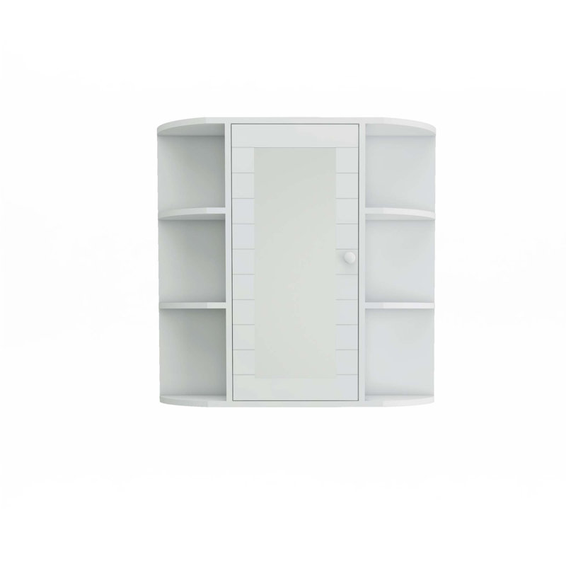 Armoire à pharmacie de salle de bain avec miroir, 3 tablettes réglables