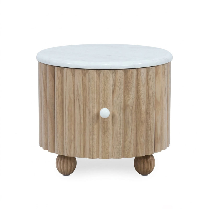 Table de chevet cannelée Poppy