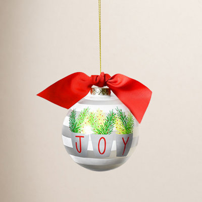 Joy Branches Glass Ball Ornament