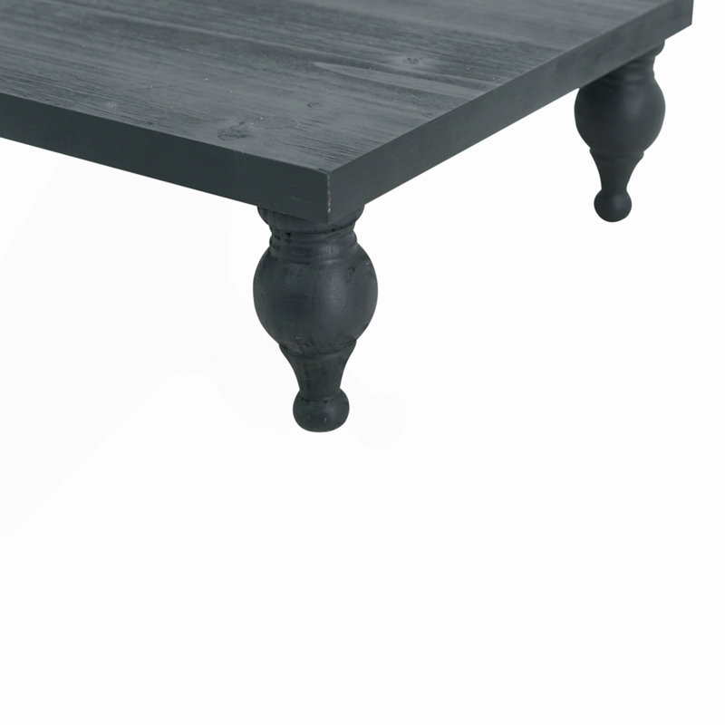 S/2 Black Wooden Square Risers