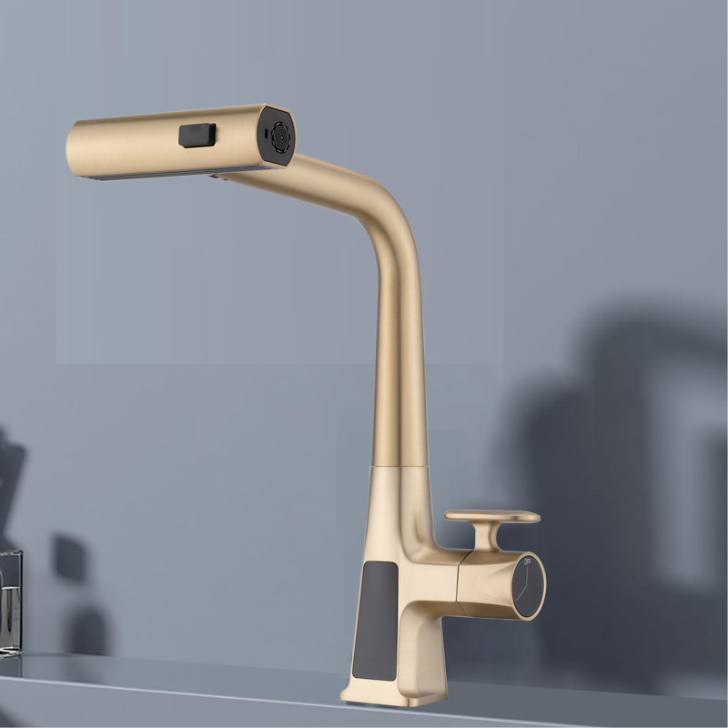 Robinet rétractable avec évier en alliage de zinc et débit d'eau réglable