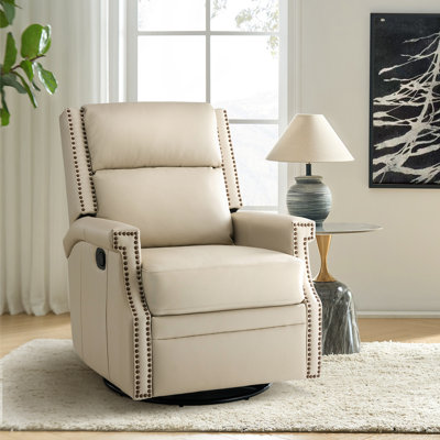 Manning 29.6" Wide Genuine Leather Manual Recliner