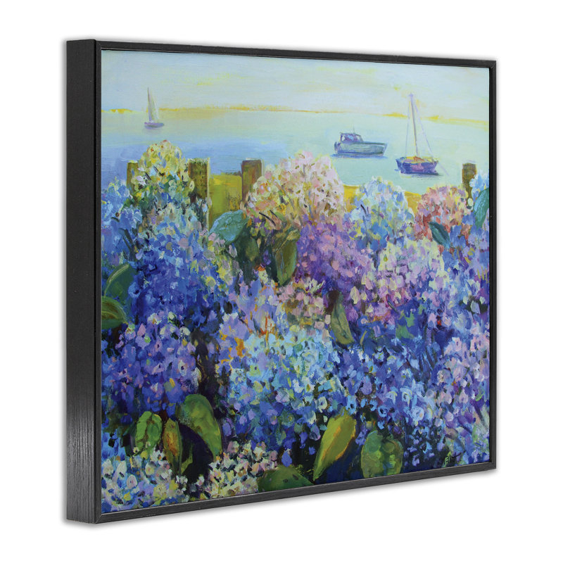 Hortensia par The Art par Catherine Elliot bg-120, Giclée encadrée noir minuit, H 11 po x l 14 po