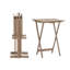 Hadley Four-Pack Acacia Tray Table Set with Stand