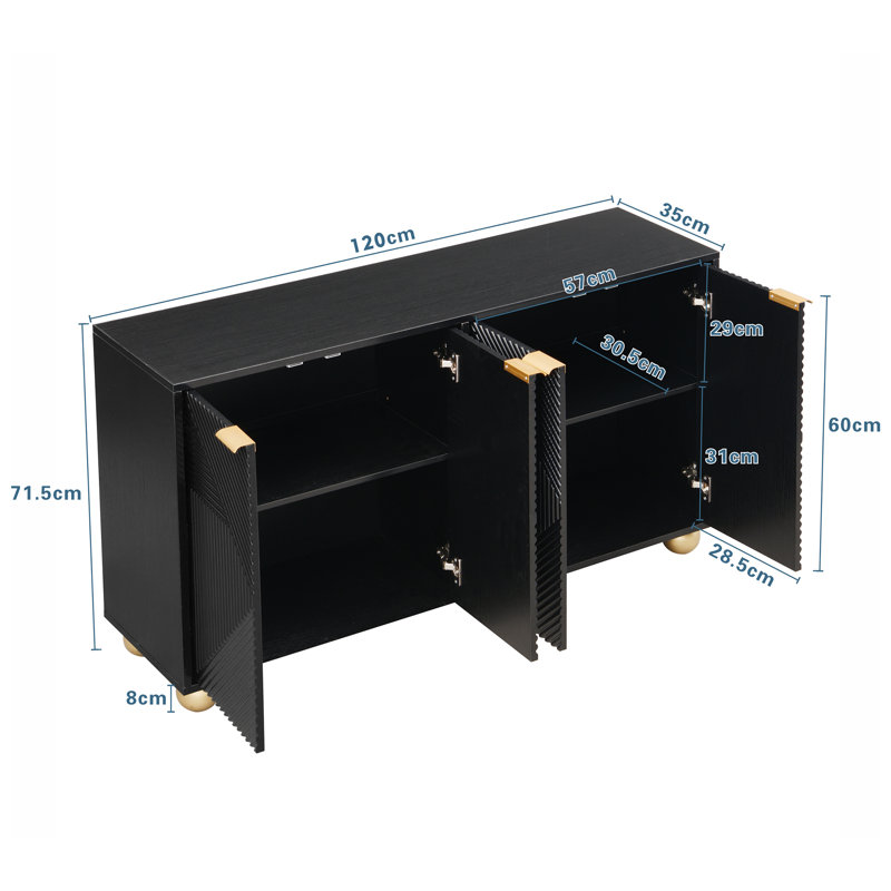 Sideboard Akondu 120 cm, Black