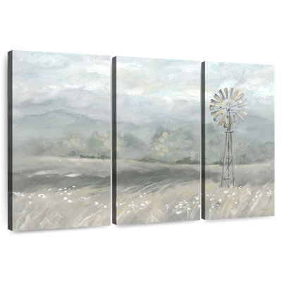 Lilie Country Meadow Windmill Landscape Neutral