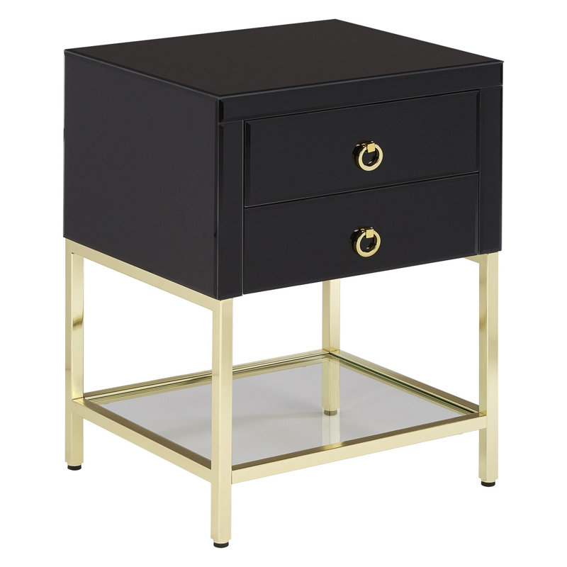 Tanna 46cm W Stainless Steel Bedside Table