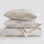Ensemble de literie King réversible - 1 pièce, couette en mélange de coton, taies d'oreiller beige et grises