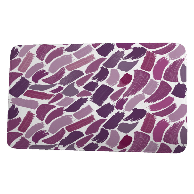 Tapis pour salle de bain wissem, l 34 po x L 21 po, Mauve