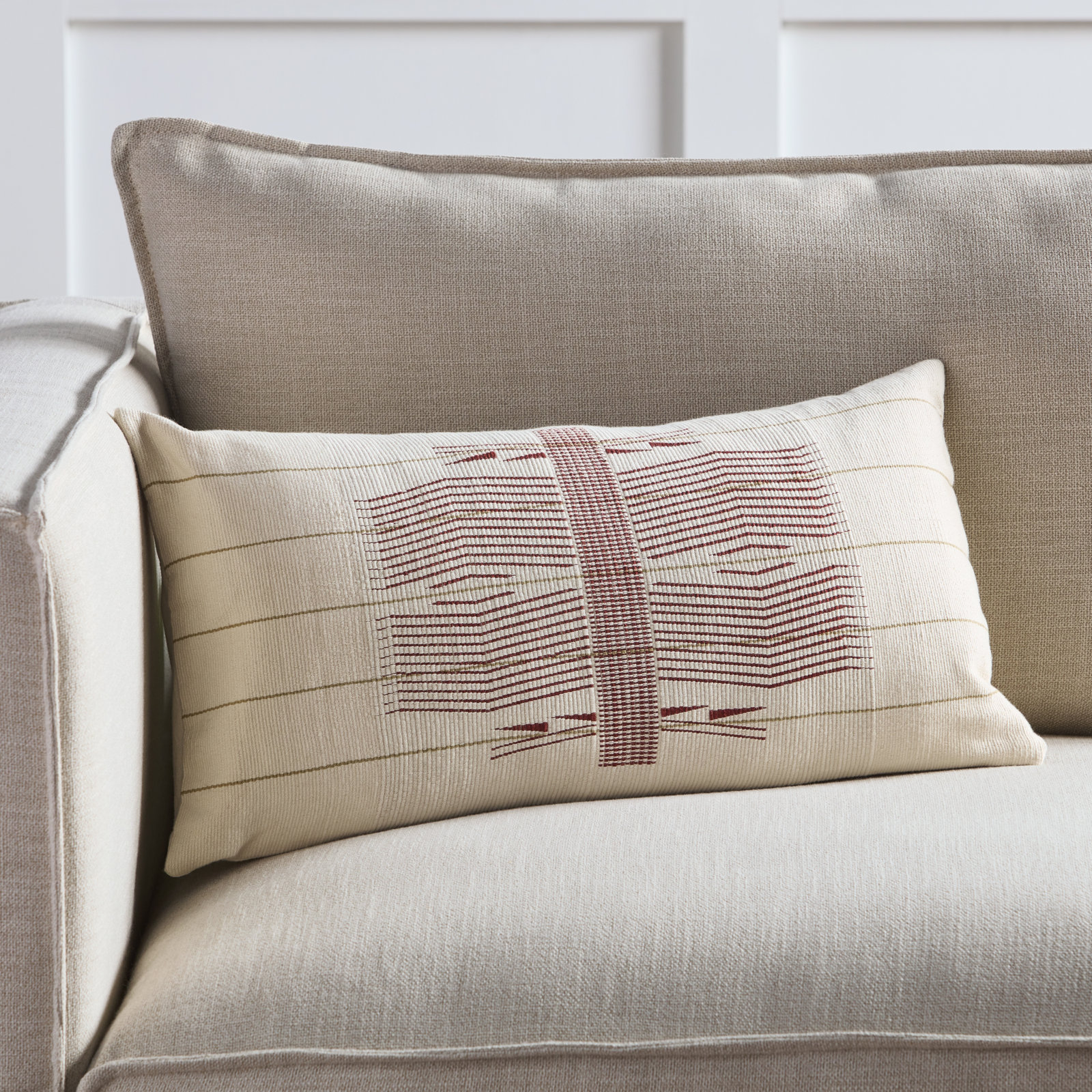 Erika 12" x 24" Cotton Pillow Cover, Pillow Cover Only - No Insert, Red