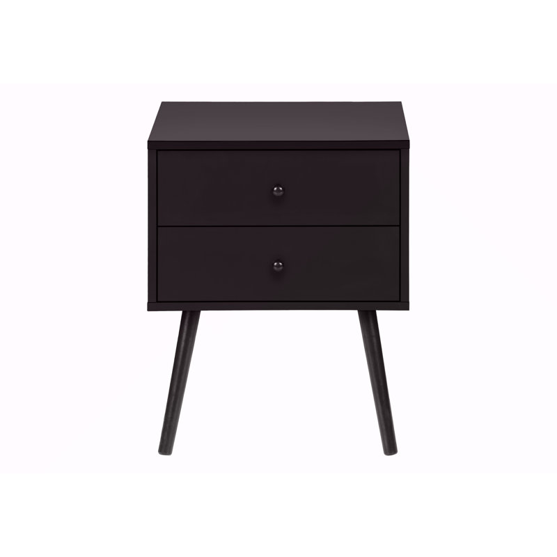 Table d'appoint, table de chevet, table de chevet, table de rangement, tiroir, stratifié, moderne, contemporain, Noir
