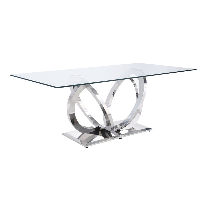 Splendid Clear Glass And Mirrored Silver Table Setup Glorious Dining