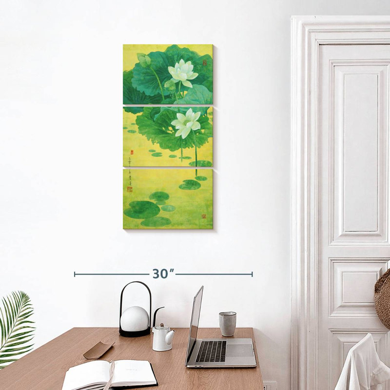 Lotus de printemps, H 32 po x l 15 po