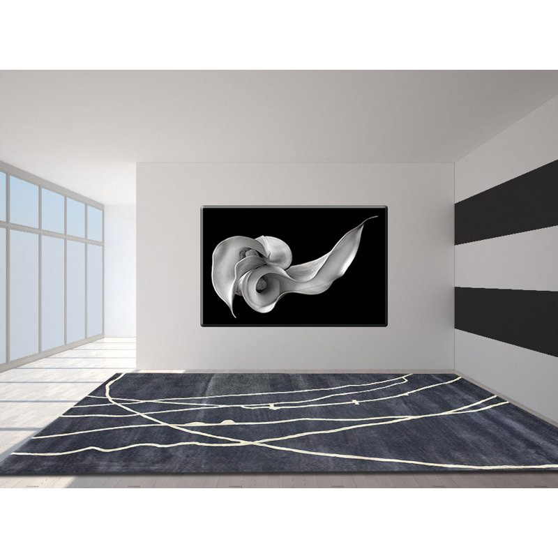 Risley Wool Abstract Indoor Rug, Rectangle 5' x 8'