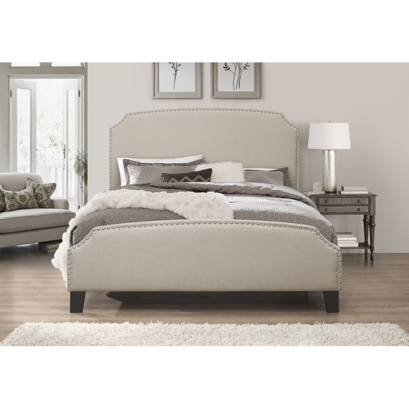 Upholstered Bed, Super King (6'), Warm Grey