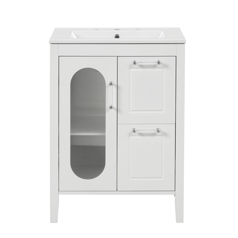 Meuble-lavabo 24 po avec lavabo, Blanc