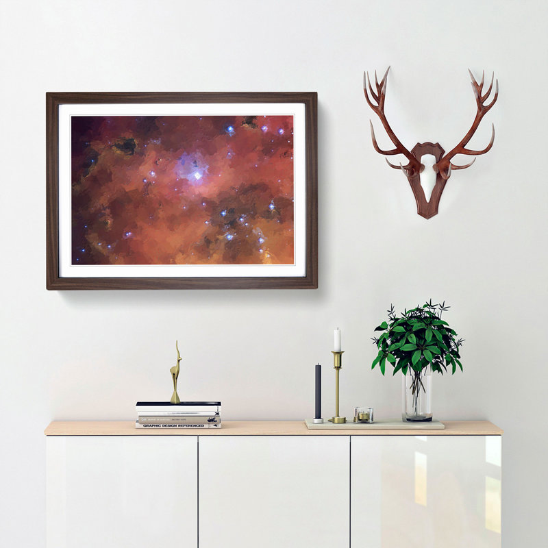 Universe Vol.32 in Abstract - Picture Frame Graphic Art Print, 62cm H x 87cm W x 2cm D, Walnut Framed
