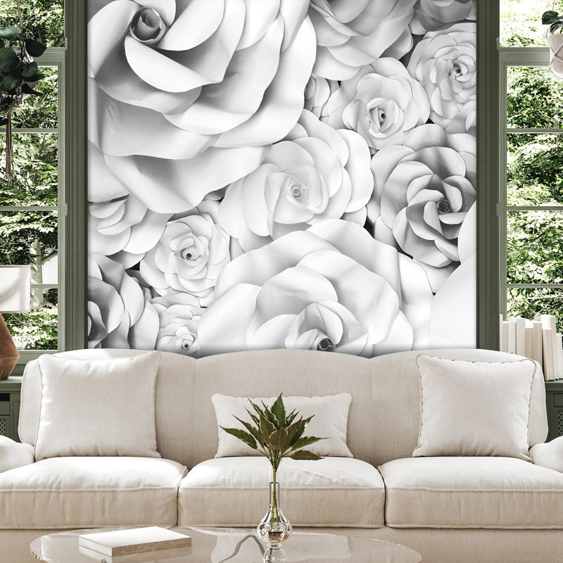 Abstract Floral Peel & Stick Border, 72" L x 72" W