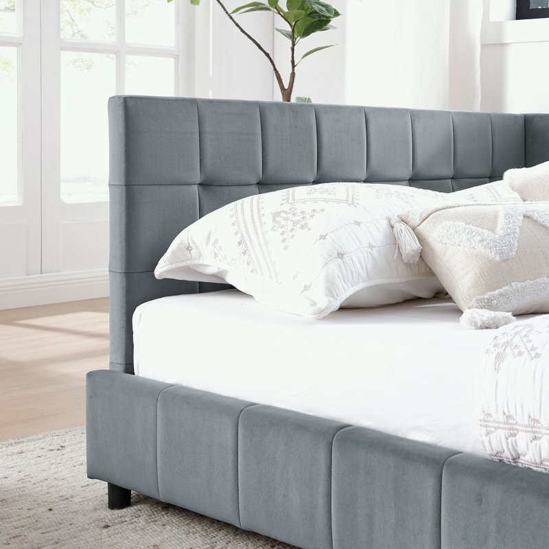 L-Shape Velvet Tufted Corner Daybed Bed Frame