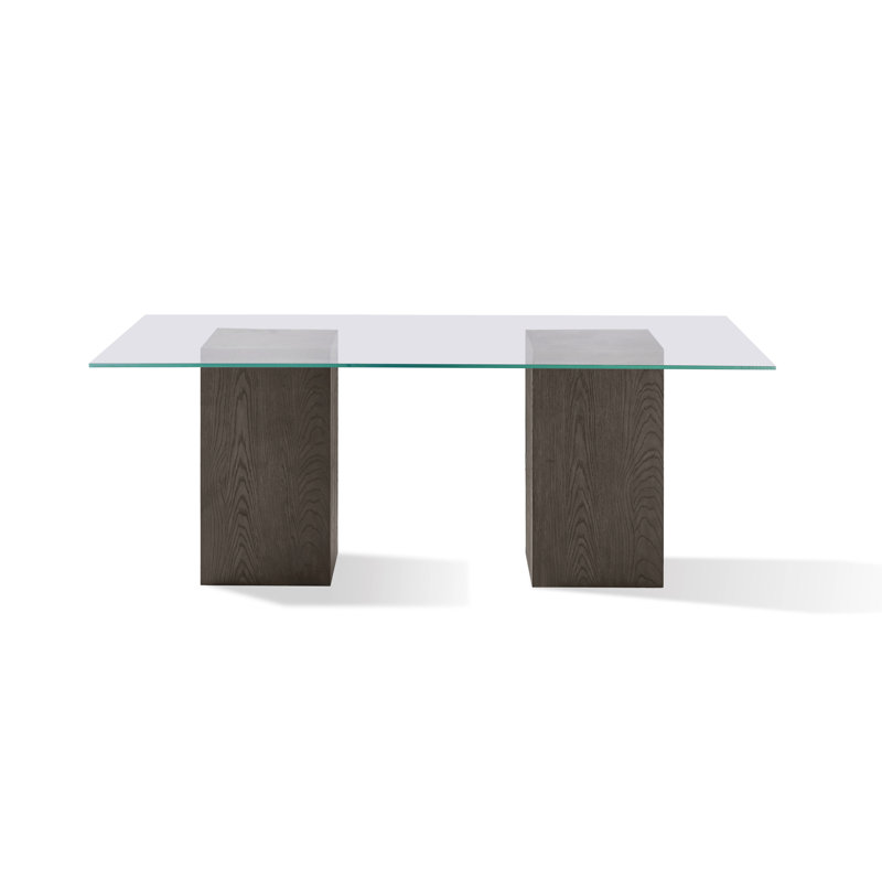Table de salle à manger à double piédestal Meria, Rôti français