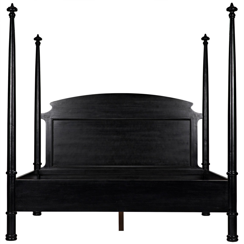 New Douglas Solid Wood Four Poster Bed, Eastern King, Hand Rubbed Black