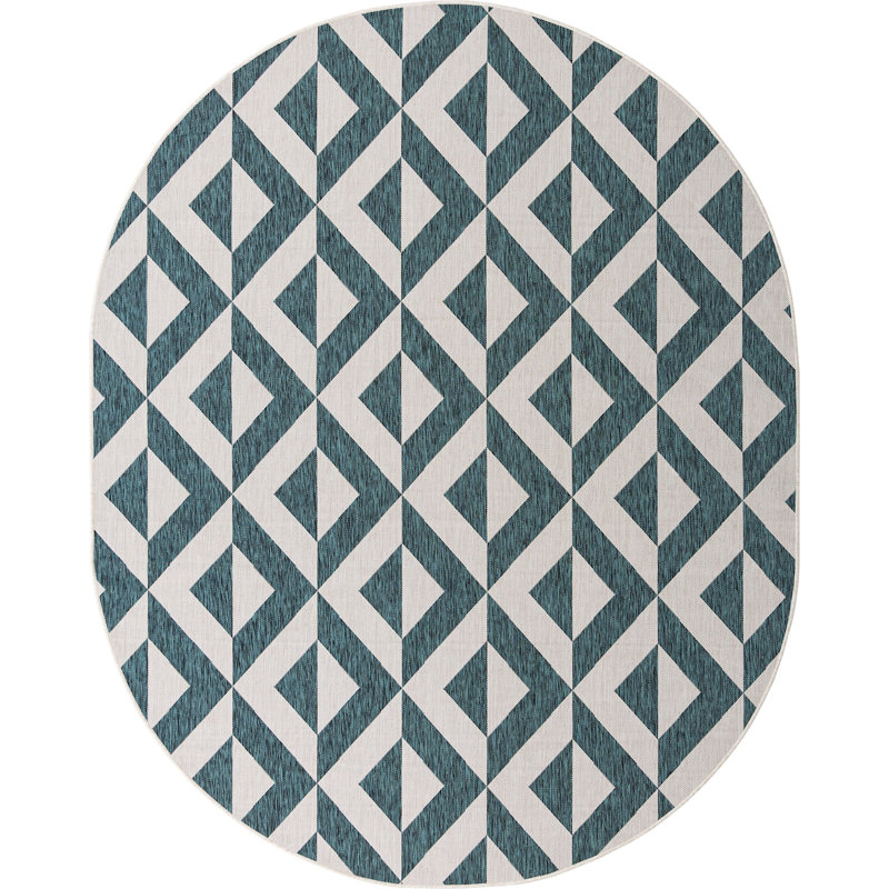 Tapis d'extérieur couleur sauge, Ovale 7 pi 10 po x 10 pi