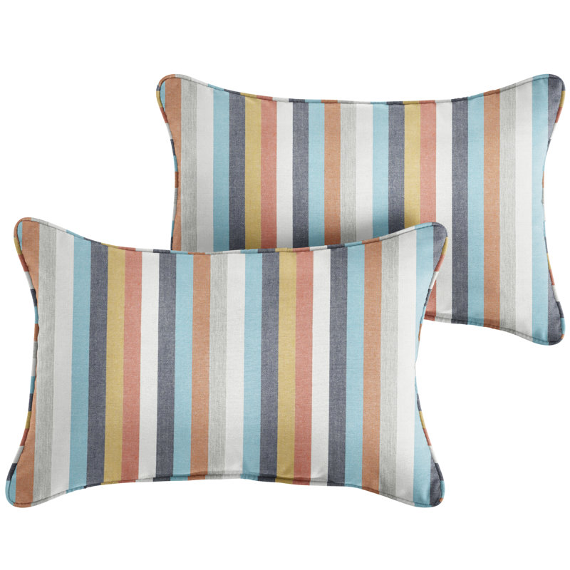 Striped Sunbrella® Outdoor Throw Pillow, 13" x 20"