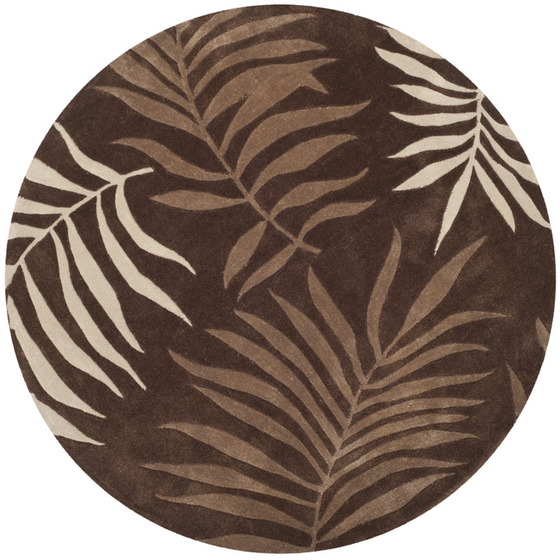 Gainesville Hand Hooked Performance Floral Rug, Round 6'