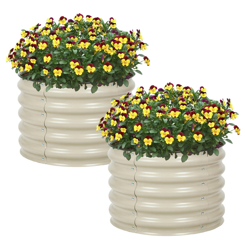 Muffin 16.7" Tall Metal Raised Garden Bed, White