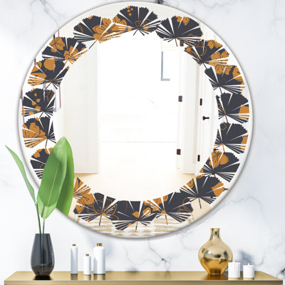 Miroir mural feuilles coquelicots II