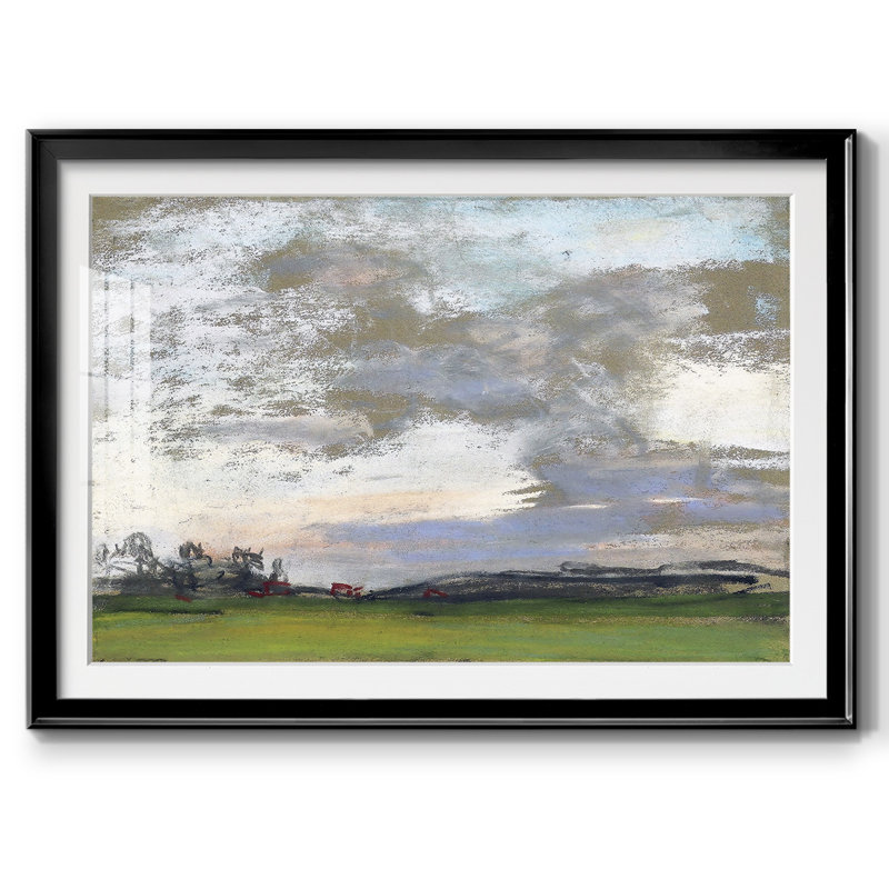Paysage 01 - encadré avec cadre biseauté et verre, Noir, H 19 po x l 27 po x P 1,5 po