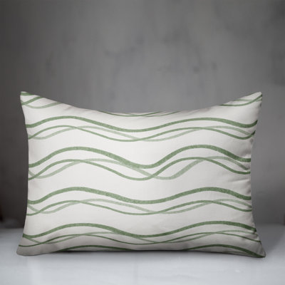 Delicate Blue And Pink Squiggles Outdoor Throw Pillow