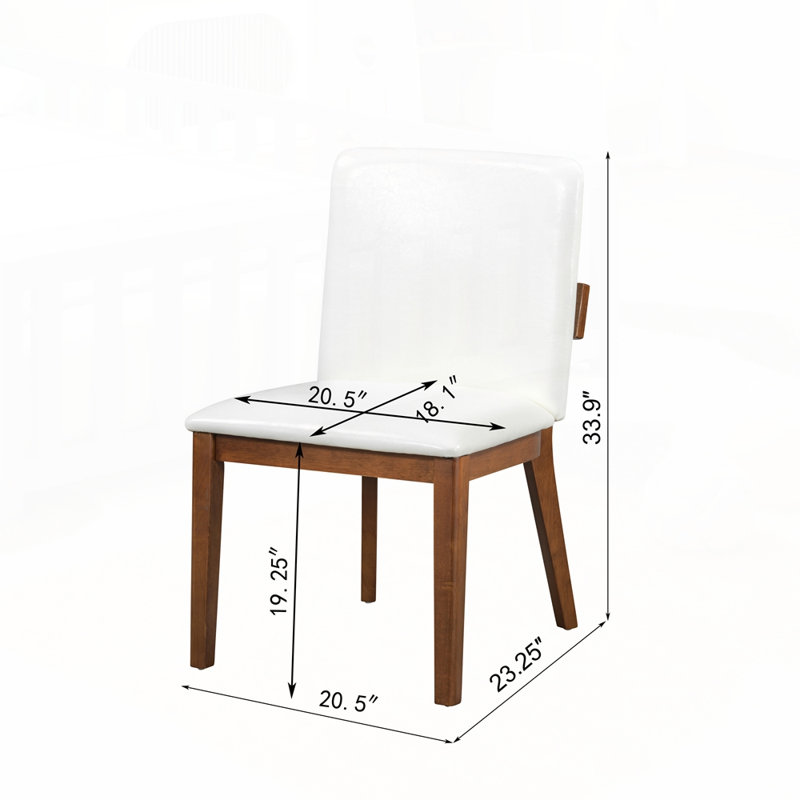 Ensemble de 2 chaises de salle à manger rembourrées modernes en cuir synthétique