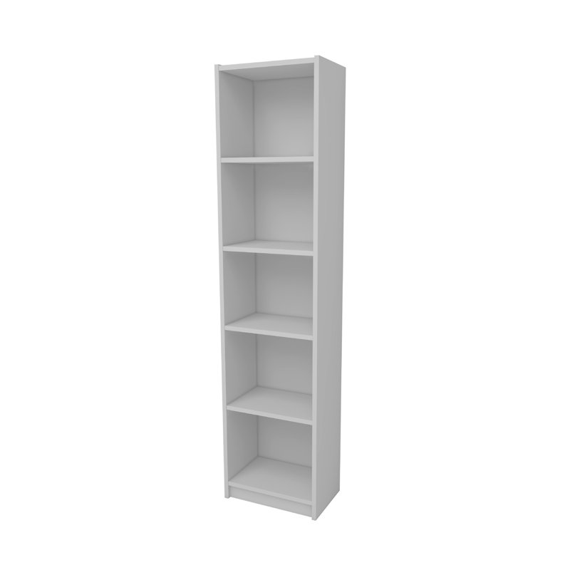Bibliothèque moderne Modern, blanche, 15,8 x 70,9 x 11,0 pouces | 100% panneau de particules enduit de mélamine, épaisseur: 0,7 pouce | Conception compacte, durable et élégante pour la maison ou le bureau