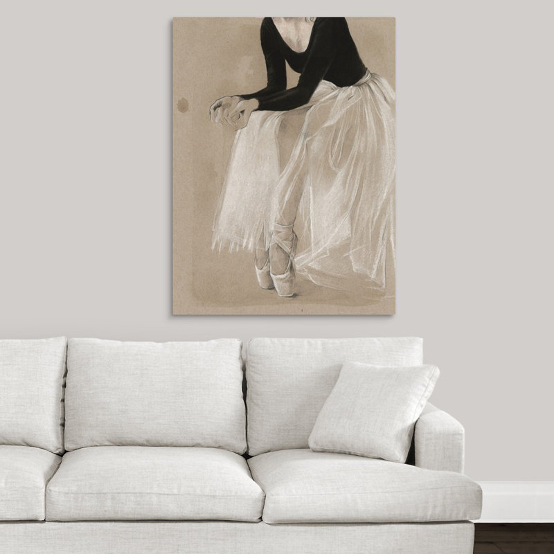 « ballet study i », peinture sur toile, Toile tendue, H 40 po x l 30 po x P 1,25 po
