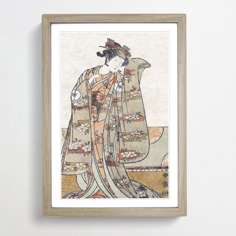 Iwai Hanshiro by Katsukawa Shunsho - Framed Print, 48cm H x 36cm W x 2cm D, Oak Framed