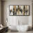 Black Gold Abstract Design Art - Pictures Extra Large Framed Canvas Print Wall Art-1079581782-1079581784