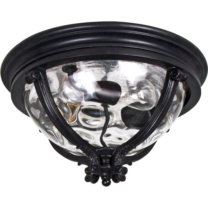 Soren 3 - Bulb Outdoor Flush Mount, Black