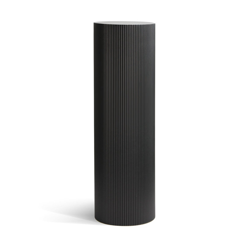 Colonne en bois aggloméré noir déchiré, H 44 po x l 13 po x P 13 po, Noir