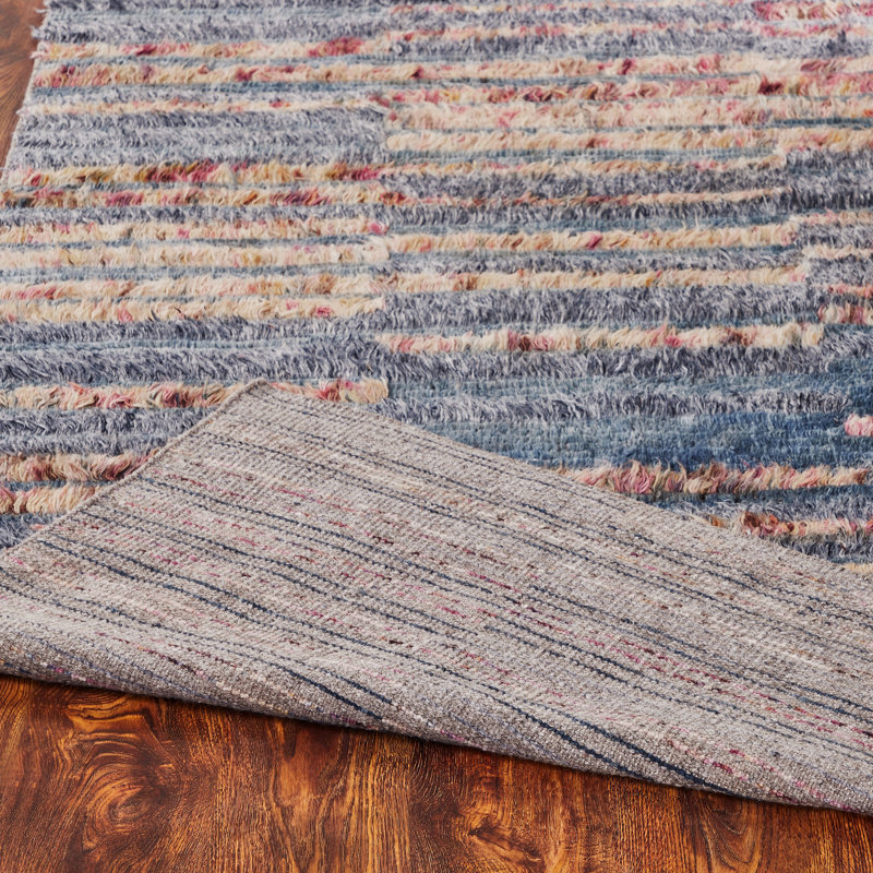 Hand Knotted Wool Area Rug in Pink/Gray, Rectangle 12' x 15'