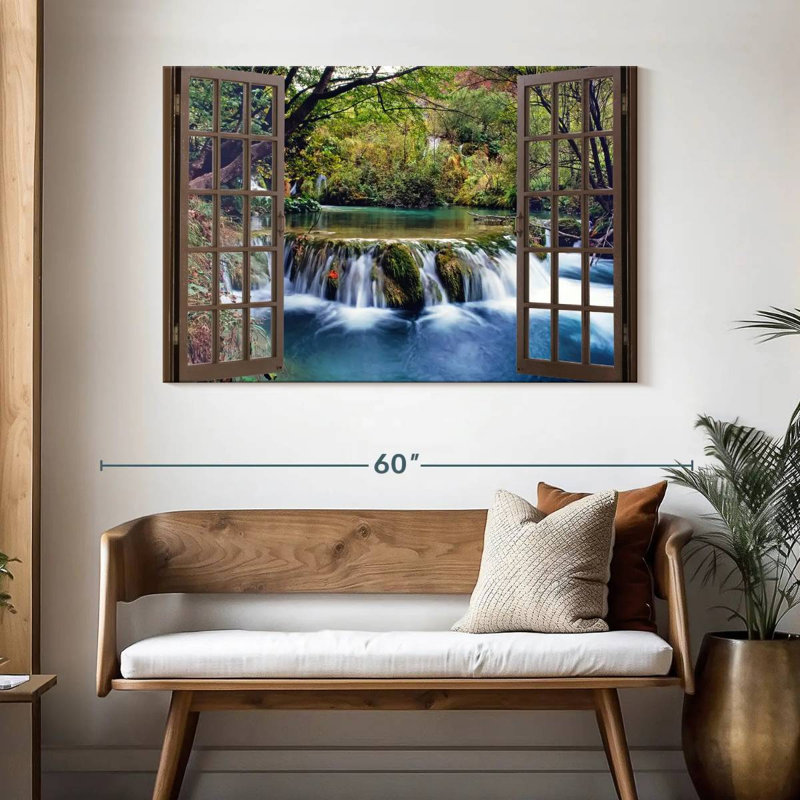 Fenêtre ouverte sur toile, H 32 po x l 48 po x P 1,25 po