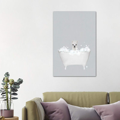 Alpaca Blue Bath by Leah Straatsma - Wrapped Canvas Painting
