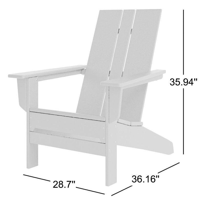 Chaise Adirondack en polyéthylène haute densité 28,7 po, Blanc