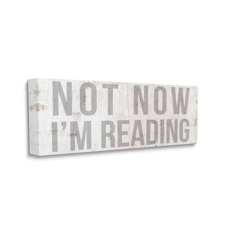 Rustic White and Gray Book Lover Canvas Wall Art