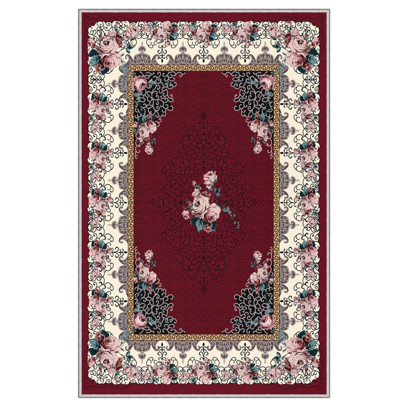 Premium Woven Area Rug, 100% Polyester, 4.6 x 7.2 ft | Antibacterial, Non-Slip PVC Dot Underside | 3D Digital Printing, Machine Washable, Pile Height: 0.3 in | Ideal for Living Room, Bedroom, and Dining Spaces