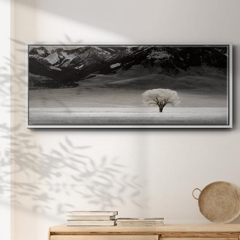 Arbre solitaire, reproduction sur toile, Blanc, H 24 po x l 60 po x P 1,5 po
