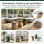 Ensemble de trois tables basses gigognes avec plateau en verre gris et tables d'appoint rondes en brun et vert, parfaites pour les salons et les bureaux-512421328