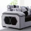 Canapé modulaire réversible en microfibre / microsuède de 142 po avec repose-pieds Arvella Andia